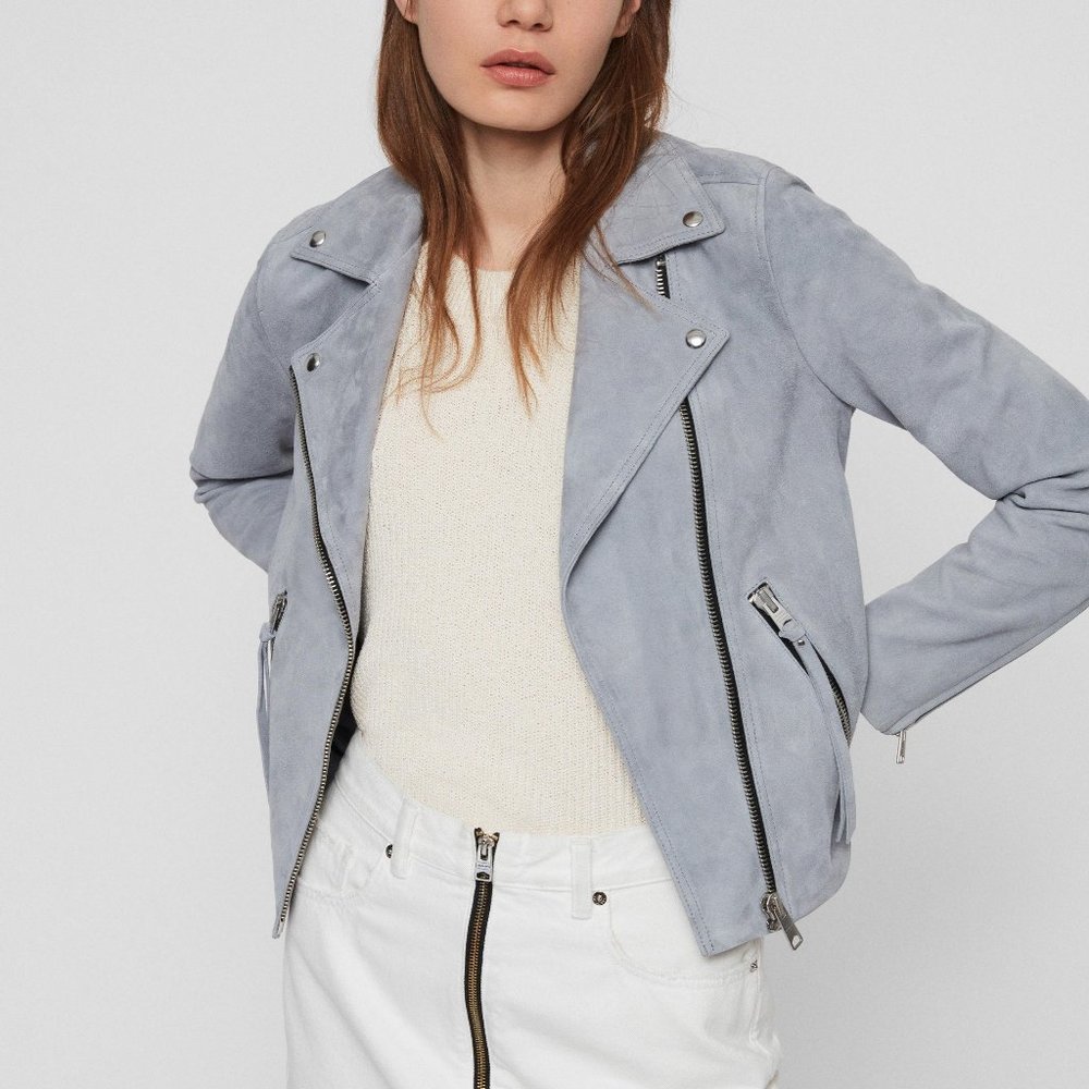 AllSaints | Suede Biker Moto Jacket